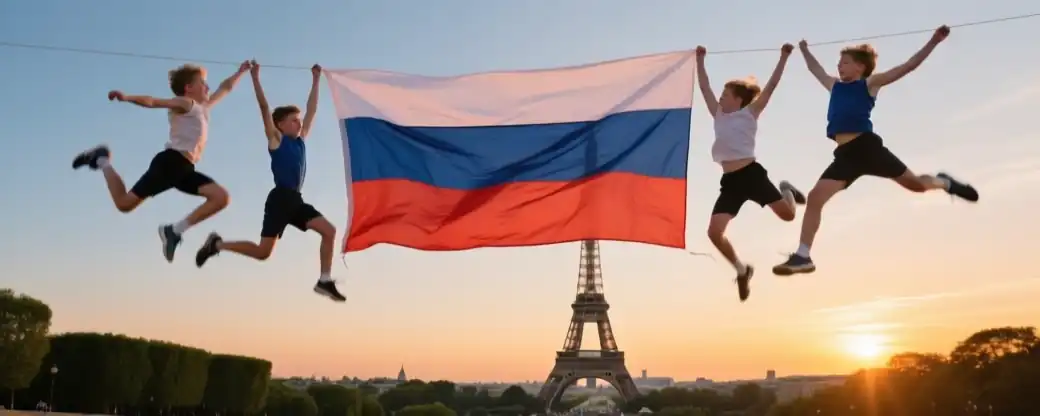 Юниорская сборная России в прыгунов торжественно празднует победу на чемпионате Европы