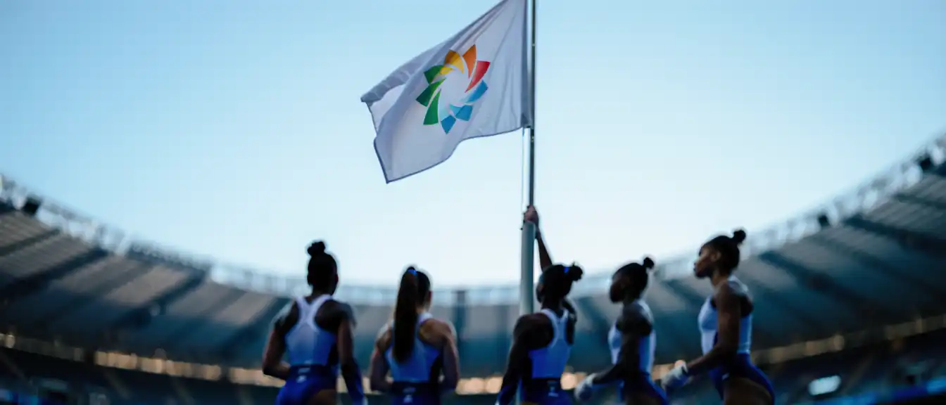 Знамя World Gymnastics сопровождает российских гимнастов на предстоящем чемпионате мира в Роттердаме